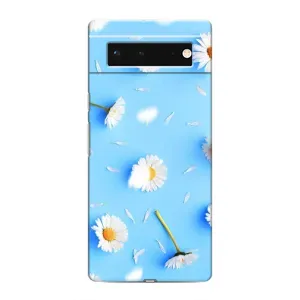 Чохол з Квітами для Google Pixel 6 (ромашки на блакитному)