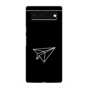 Чехол с картинками на черном фоне для Google Pixel 6 (Самолетик)