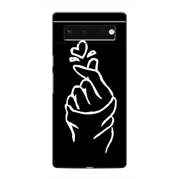 Чехол с рисунком «Сердце на черном» для Google Pixel 6 Чехол с рисунком «Сердце на черном» для Google Pixel 6