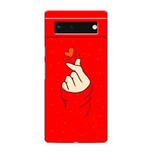 Чохол (Знак сердечка) для Google Pixel 6 (Сердечко на червоному)