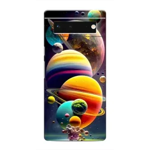 Чехол (ТПУ) с планетами на Google Pixel 6 (Солнечна система)