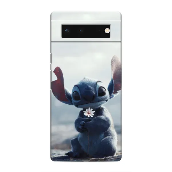 Чехол с рисунком «Стич с цветочком» для Google Pixel 6