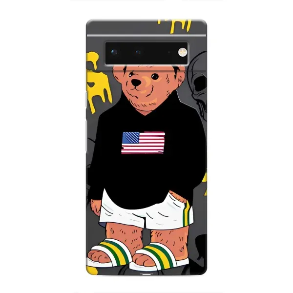 Чехол с рисунком «Teddy USA» для Google Pixel 6 Чехол с рисунком «Teddy USA» для Google Pixel 6