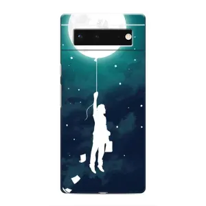 Чехол (ТПУ) с планетами на Google Pixel 6 (To The moon)