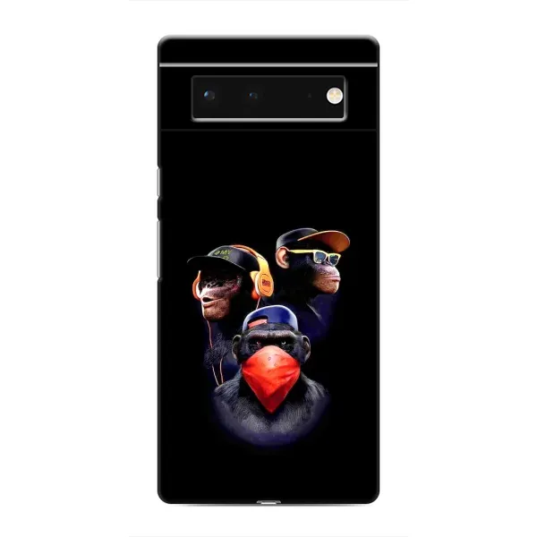Чехол с рисунком «Три обезьяны» для Google Pixel 6 Чехол с рисунком «Три обезьяны» для Google Pixel 6