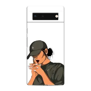 Силиконовый Чехол на Google Pixel 6 с картинкой Стильных Девушек (В зеленом)