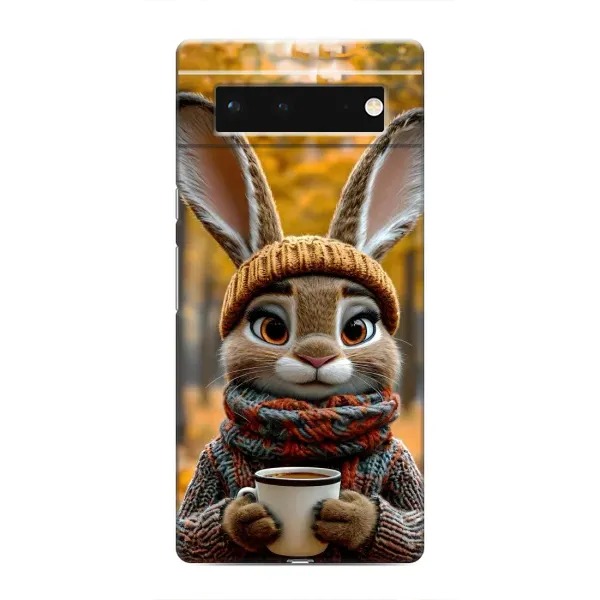 Чехол с рисунком «Зайчик с кофе» для Google Pixel 6 Чехол с рисунком «Зайчик с кофе» для Google Pixel 6
