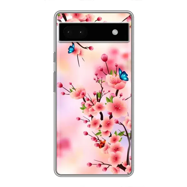 Чехол с рисунком «Бабочки на сакуре» для Google Pixel 6a Чехол с рисунком «Бабочки на сакуре» для Google Pixel 6a