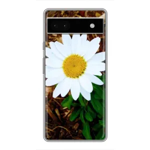 Чехол с ромашками на Google Pixel 6a (Белая ромашка)
