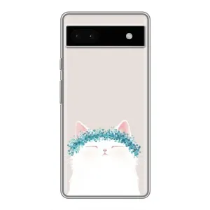 Чехол на тематику: Коты для Google Pixel 6a (Белый котик)