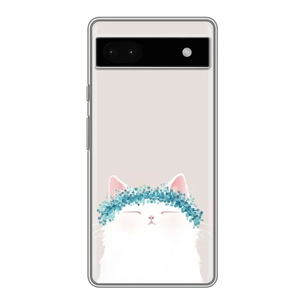Чехол с рисунком «Белый котик» для Google Pixel 6a Чехол с рисунком «Белый котик» для Google Pixel 6a