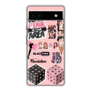 Чехлы с картинкой для Google Pixel 6a (BLACK PINK коллаж)