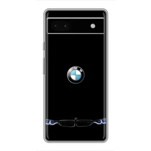 Силиконовый бампер с картинкой машины на Google Pixel 6a (Черный BMW)