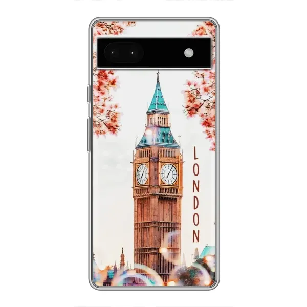 Чехол с рисунком «Часы Лондон» для Google Pixel 6a