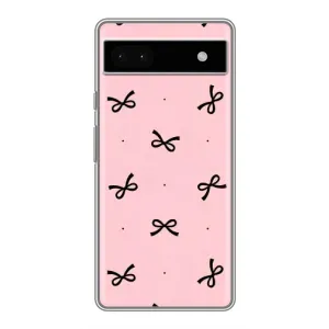 Чехол банты для Google Pixel 6a (Черные бантики)