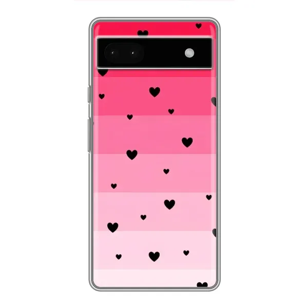 Чехол с рисунком «Чорные сердечки» для Google Pixel 6a Чехол с рисунком «Чорные сердечки» для Google Pixel 6a