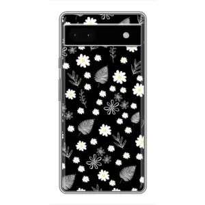 Чохли з тематикою "КВІТИ" на Google Pixel 6a (цвітіння на чорному)