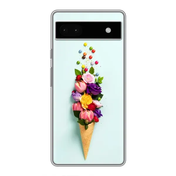 Чехол с рисунком «Цветок-мороженное» для Google Pixel 6a Чехол с рисунком «Цветок-мороженное» для Google Pixel 6a