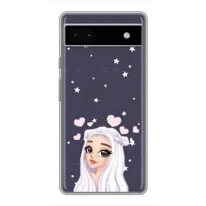 Чехол Стильные девушки на Google Pixel 6a (Девушка и сердечки)