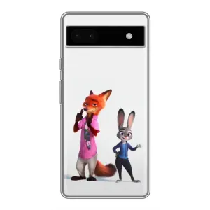 Силиконовый чехол с принтом Зоотрополіс для Google Pixel 6a (Джуди и Ник)