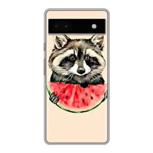 Силиконовый Чехол с Енотами на Google Pixel 6a (Енот)