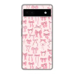 Чехол банты для Google Pixel 6a (Фон бантики)