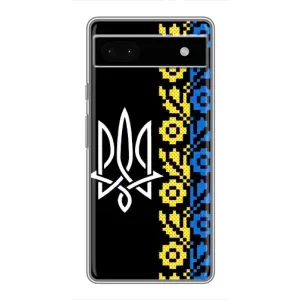 Силиконовый Чехол на Google Pixel 6a (Герб и вышыванка)