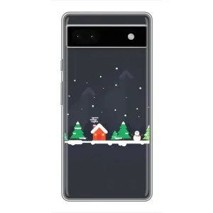 Силиконовый бампер на рождество для Google Pixel 6a (Город зимний)