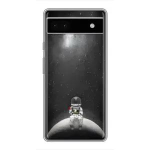 Силиконовый Чехол с принтом "Космонавты" на Google Pixel 6a (Космонавт романтик)