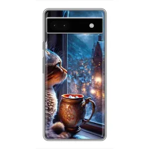 Чехлы на Новый Год Google Pixel 6a (Кот новогодний)