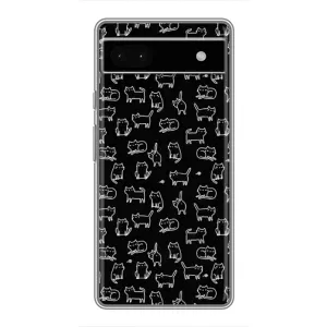 Чехол на тематику: Коты для Google Pixel 6a (Котики на черном)