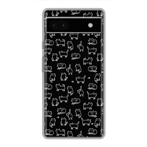 Чехол с рисунком «Котики на черном» для Google Pixel 6a Чехол с рисунком «Котики на черном» для Google Pixel 6a