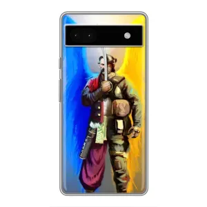 Чехол с картинкой (Патриотический КОЗАК) на Google Pixel 6a (Козак с крыльями)