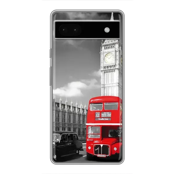 Чехол с рисунком «Красный автобус» для Google Pixel 6a