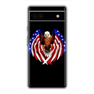Чехол Флаг USA для Google Pixel 6a (Крылья США)