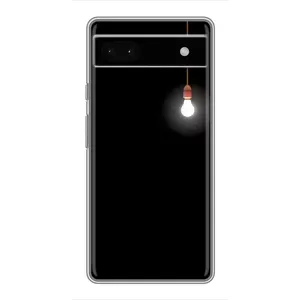 Чехол с картинками на черном фоне для Google Pixel 6a (Лампочка)