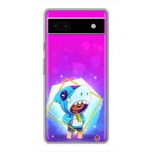 Чехол Бравл Старс для Google Pixel 6a (Леон в костюме Акулы)