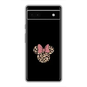 Чехол с леопардовым принтом на Google Pixel 6a (Леопардовая Минни)