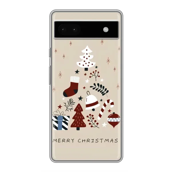Чехол с рисунком «Merry Christmas» для Google Pixel 6a Чехол с рисунком «Merry Christmas» для Google Pixel 6a