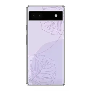 Чохол квітковий дизайн для Google Pixel 6a (Монстера фіолетова)