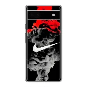 Силиконовый Чехол на Google Pixel 6a с картинкой Nike (Nike дым)