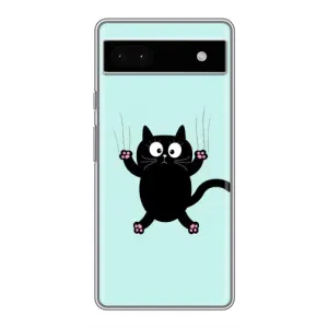 Силиконовый чехол с котиком для Google Pixel 6a (Падающий кот)