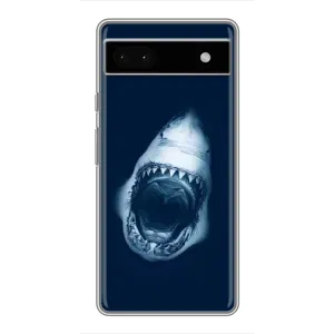 Силиконовый бампер с картинкой животных для Google Pixel 6a (Пасть Акулы)