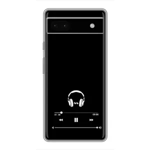 Чехол с картинками на черном фоне для Google Pixel 6a (Плеер)