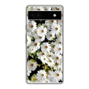 Чехол с ромашками на Google Pixel 6a (Рамка в ромашках)