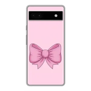 Чехол банты для Google Pixel 6a (Розовый бантик)