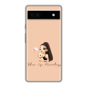 Силиконовый Чехол на Google Pixel 6a с картинкой Стильных Девушек (С собакой)