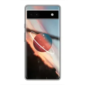 Чехол (ТПУ) с планетами на Google Pixel 6a (Сатурн)