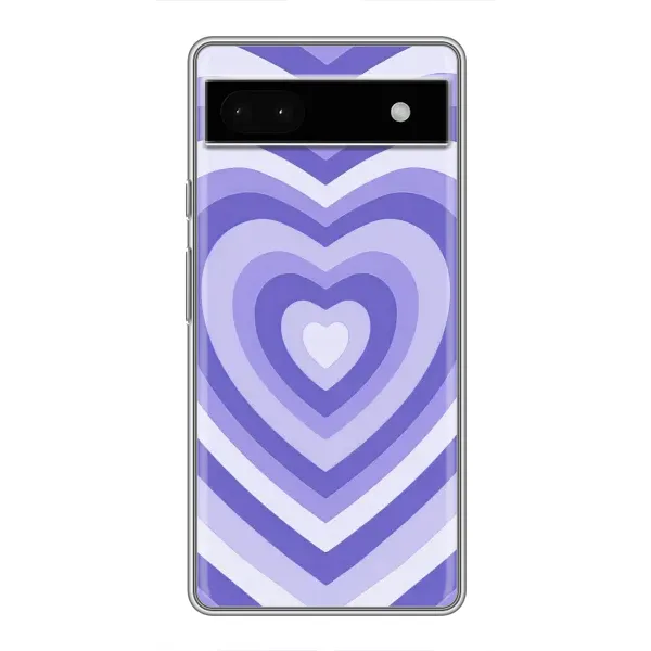 Чехол с рисунком «Сердце фиолет» для Google Pixel 6a Чехол с рисунком «Сердце фиолет» для Google Pixel 6a