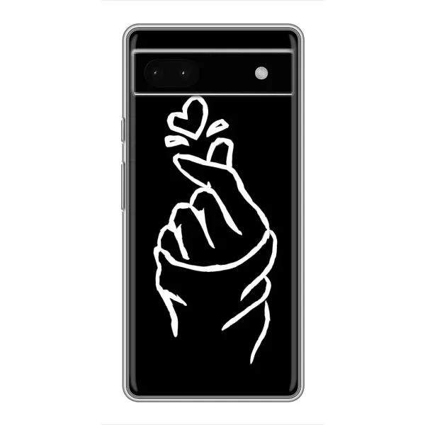 Чехол с рисунком «Сердце на черном» для Google Pixel 6a Чехол с рисунком «Сердце на черном» для Google Pixel 6a